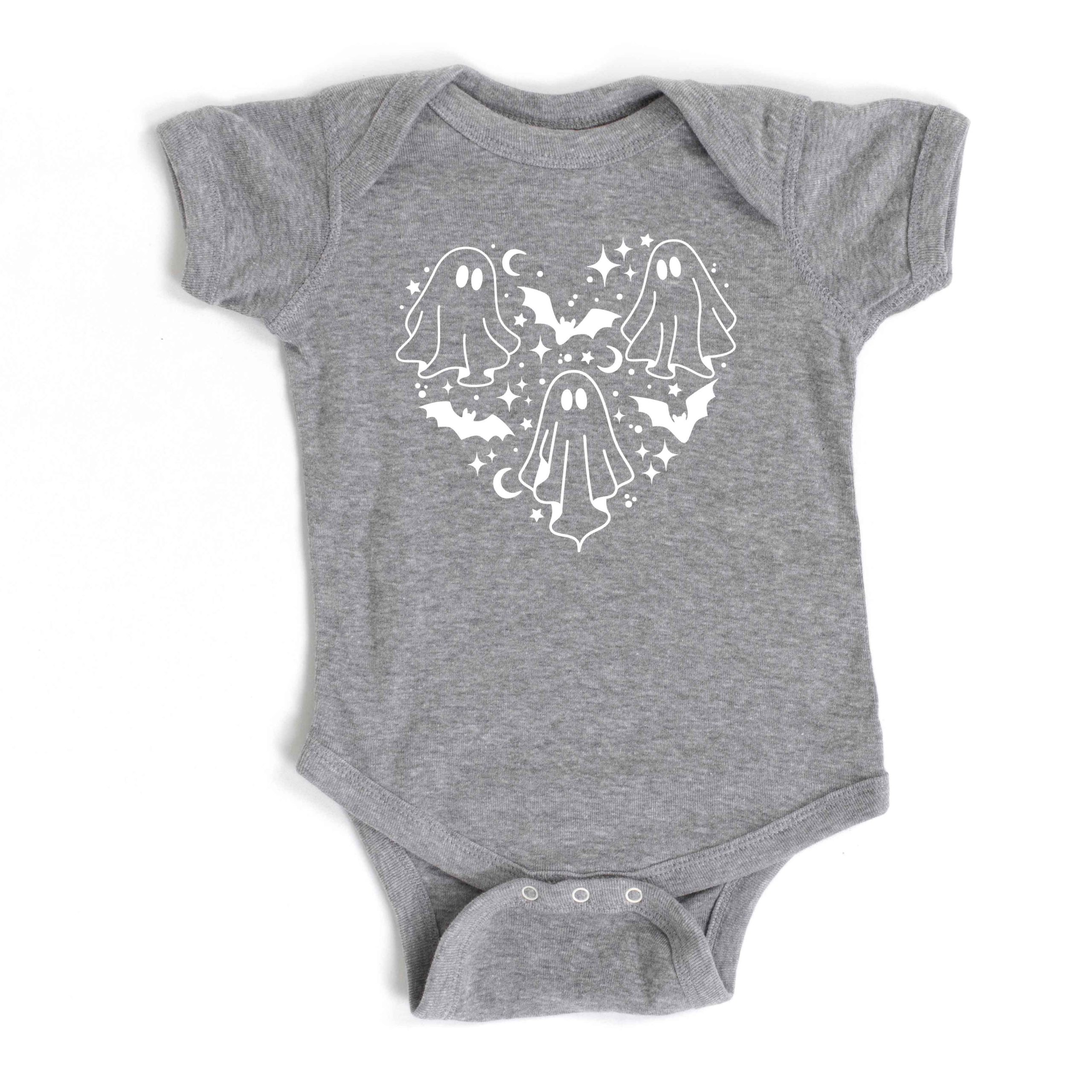 The Juniper Shop Baby Ghosts Heart Graphic Short Sleeve Onesie by - Image 3
