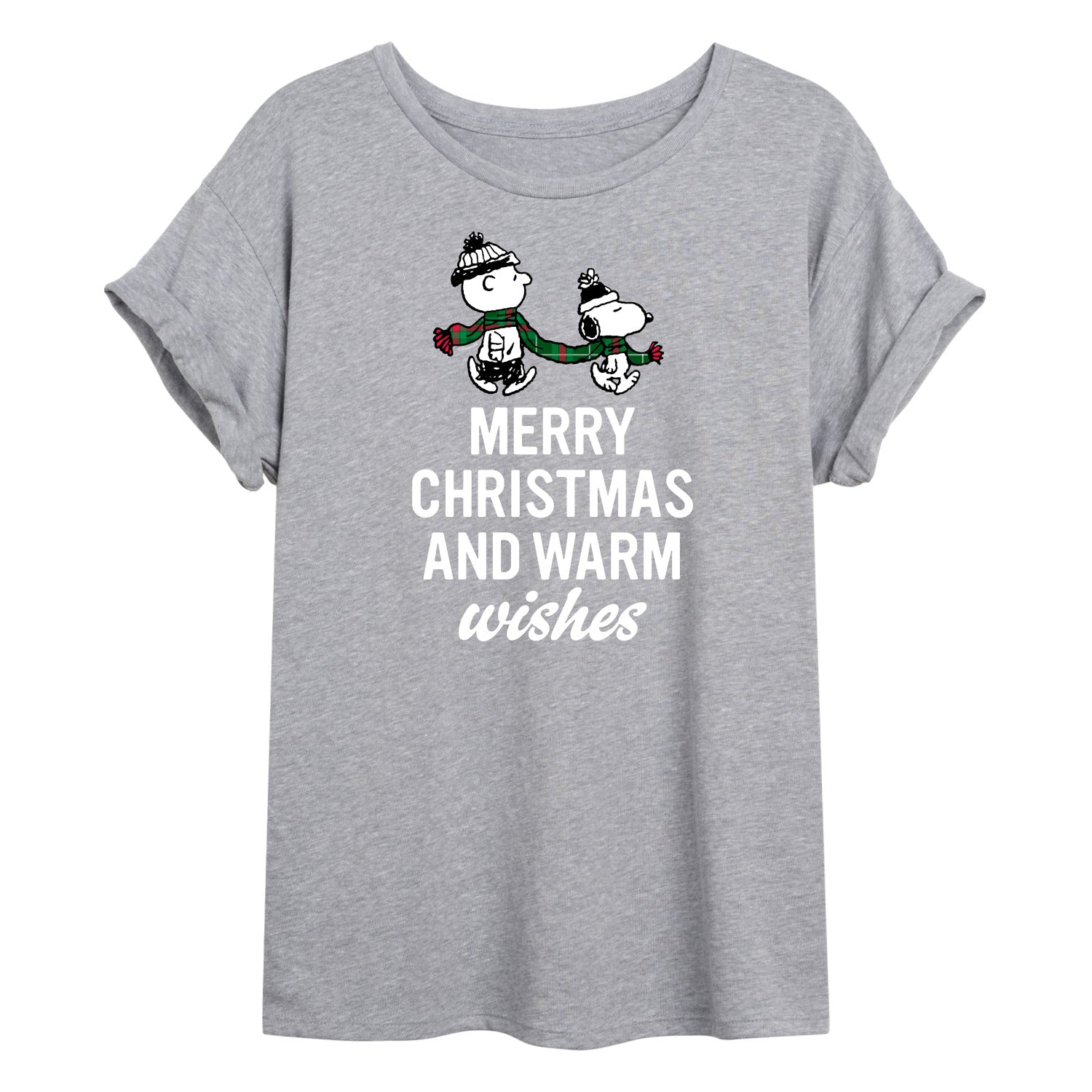 Peanuts - Merry Xmas Warm Wishes - Women's Oversized T-Shirt
