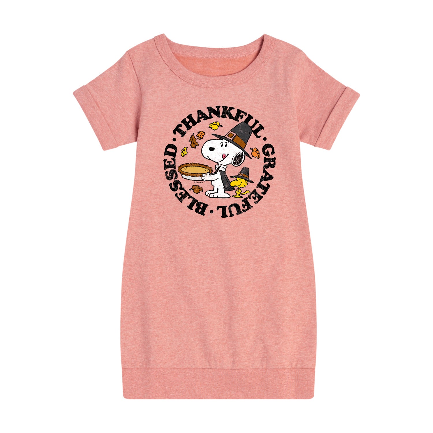Peanuts - Thanksful. Grateful. Blessed - Toddler And Youth Girls Fleece Dress