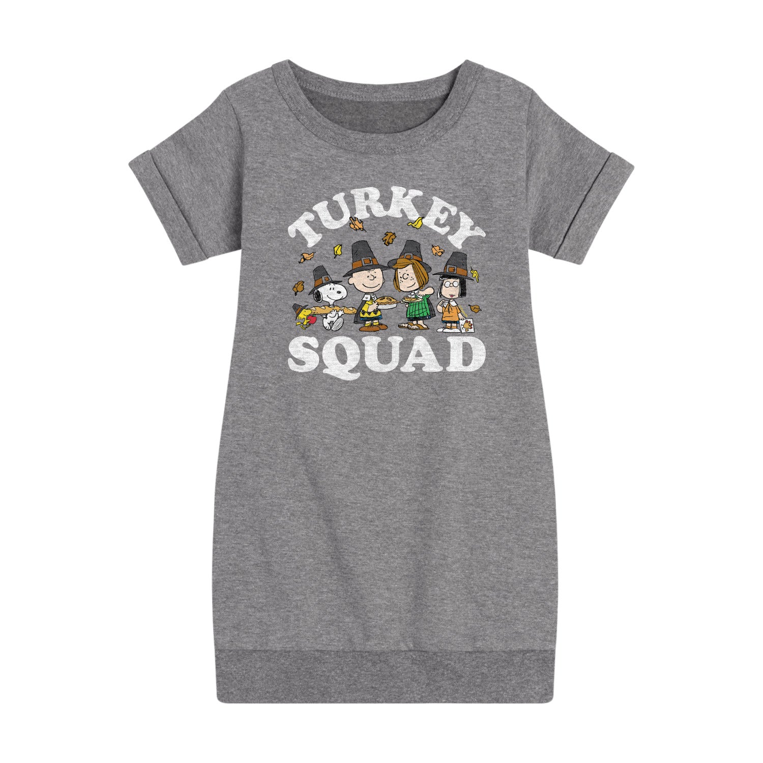 Peanuts - Turkey Squad - Toddler And Youth Girls Fleece Dress - Image 2
