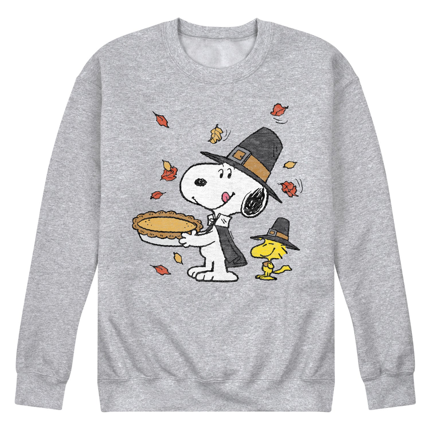 Peanuts - Thanksgiving Scene - Men's Crew Neck Fleece Pullover