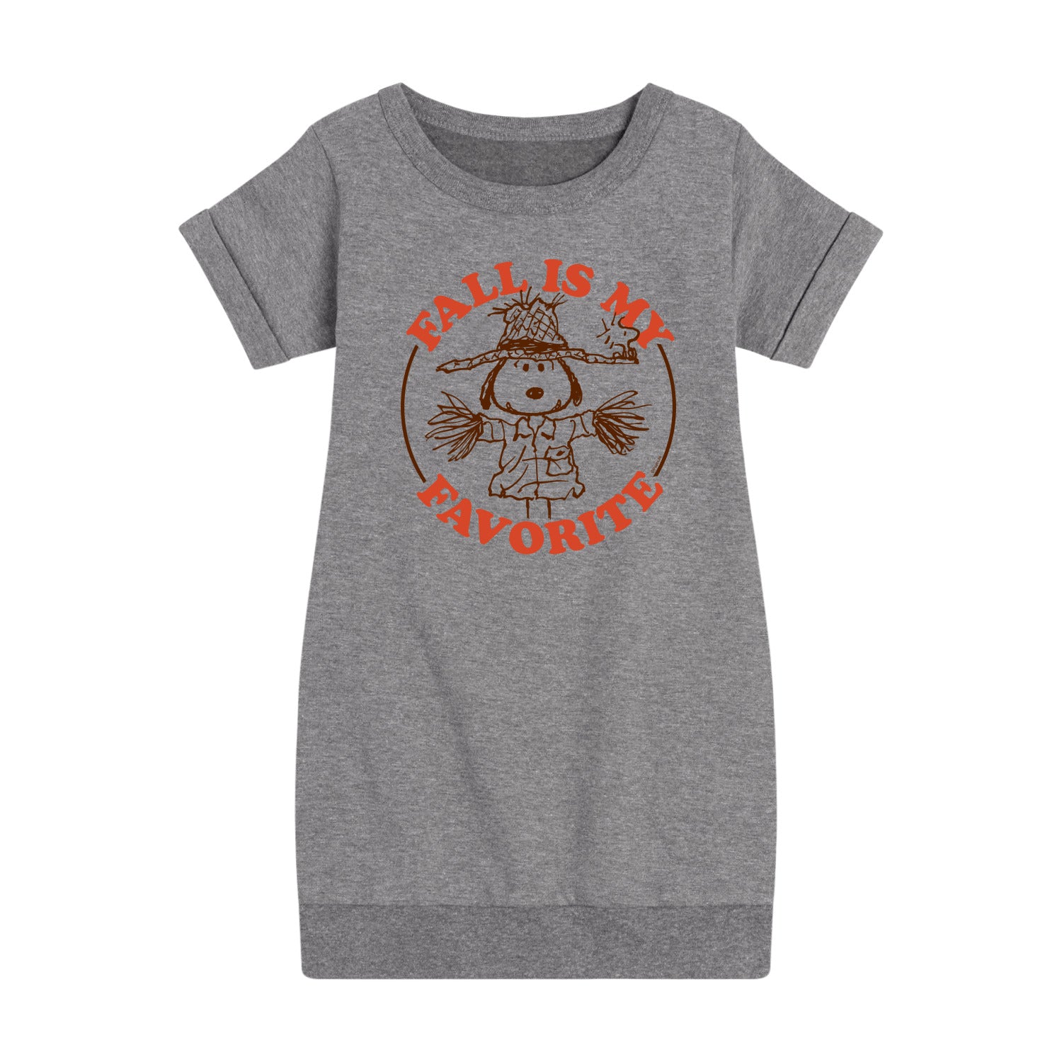 Peanuts - Fall Is My Favorite - Toddler And Youth Girls Fleece Dress - Image 2