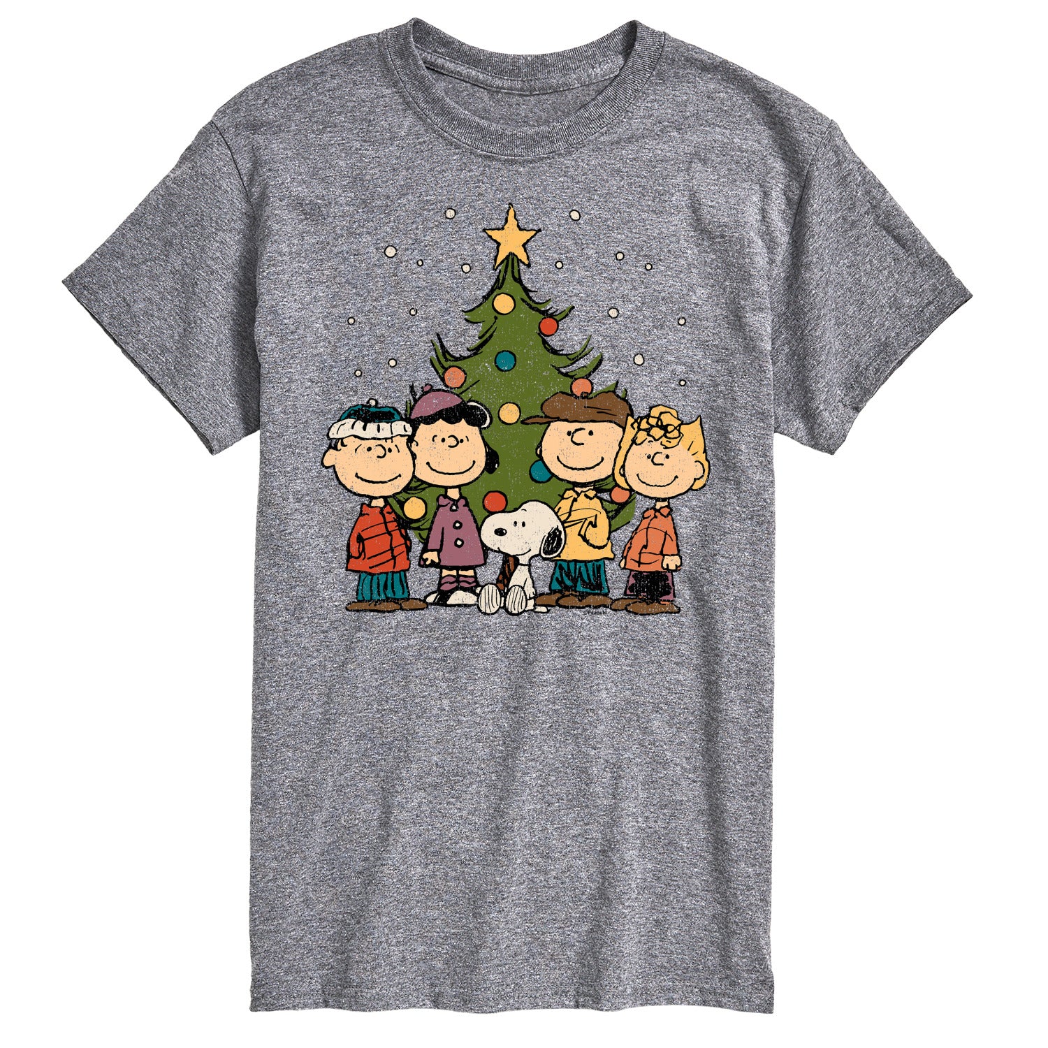 Peanuts - Snoopy And Friends Christmas Tree - Men's Short Sleeve Graphic T-Shirt
