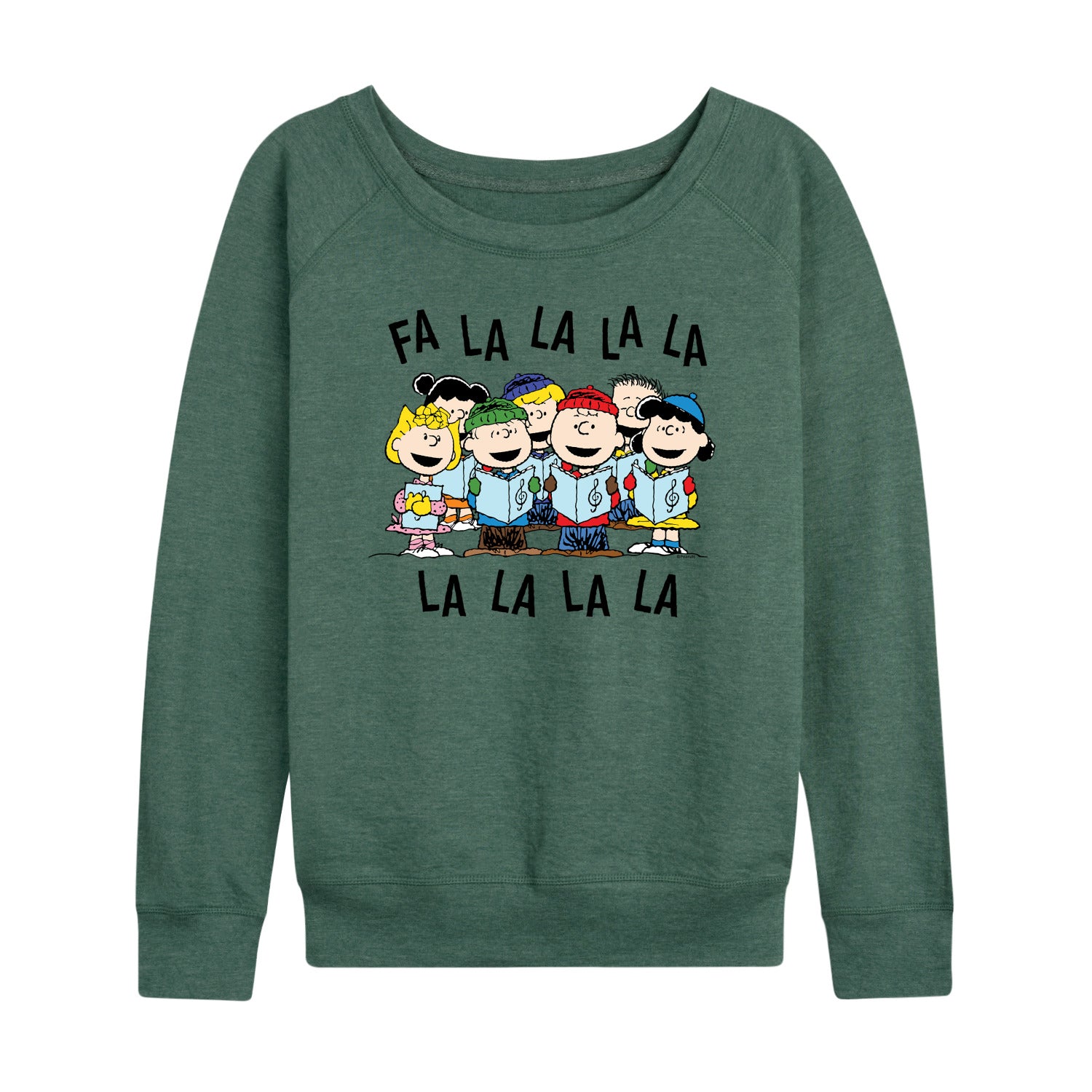 Peanuts - Fa La La - Women's French Terry Long Sleeve Pullover - Image 2
