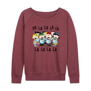 Peanuts - Fa La La - Women's French Terry Long Sleeve Pullover