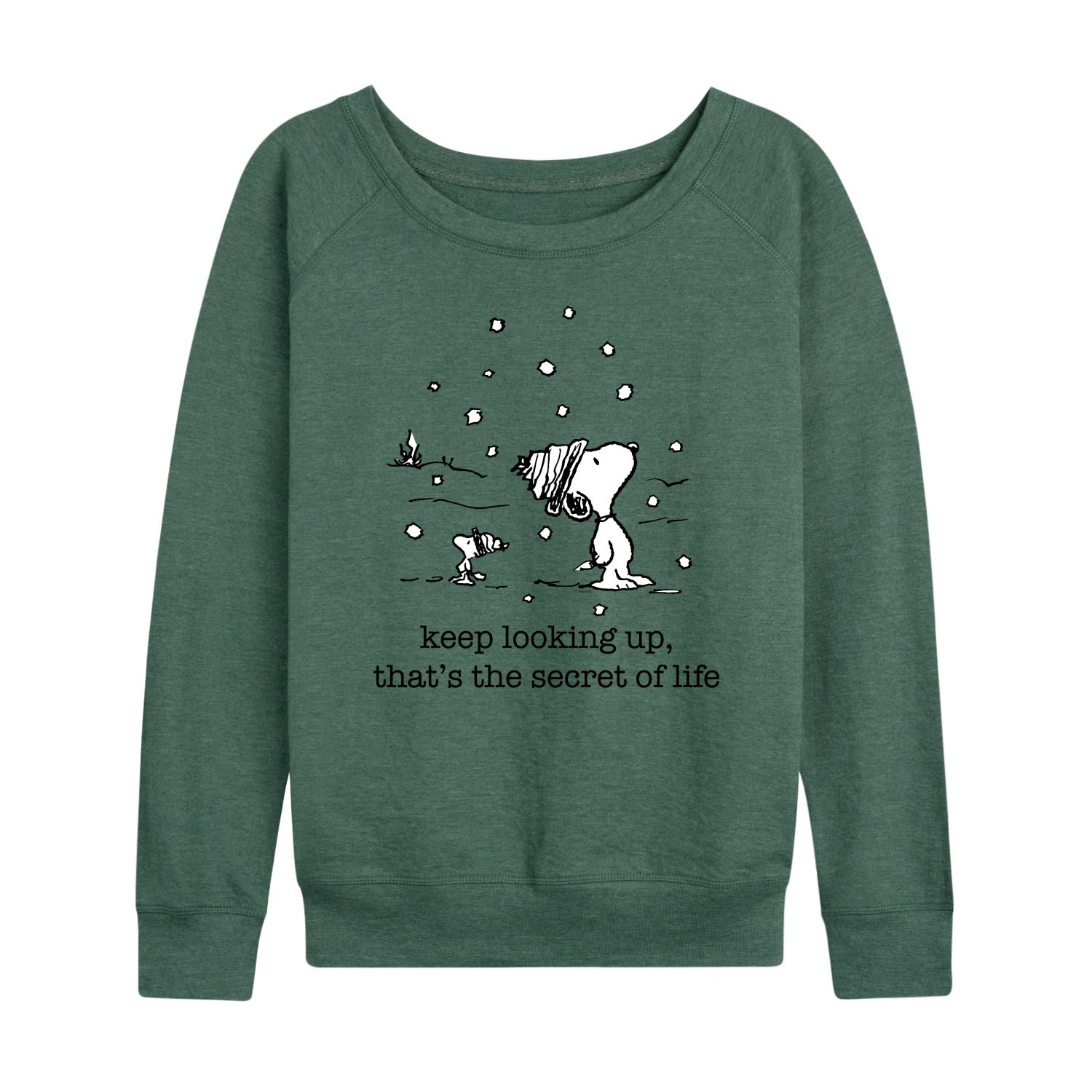 Peanuts - Dec Snoopy Woodstock Snowfall - Women's French Terry Long Sleeve Pullover - Image 2