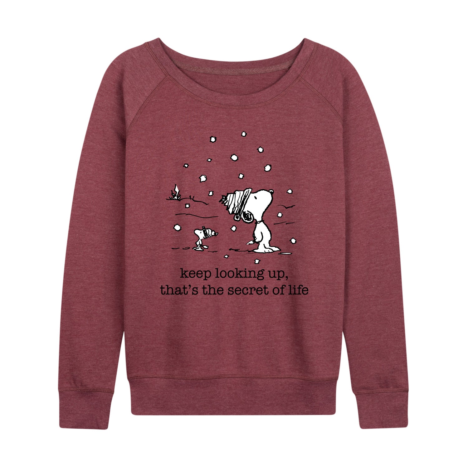 Peanuts - Dec Snoopy Woodstock Snowfall - Women's French Terry Long Sleeve Pullover - Image 3