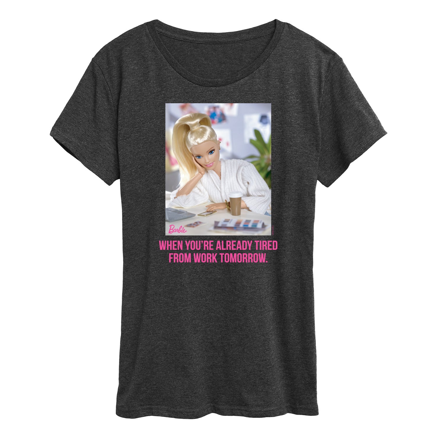 Barbie - Already Tired Barbie Work - Women's Short Sleeve Graphic T-Shirt - Image 3