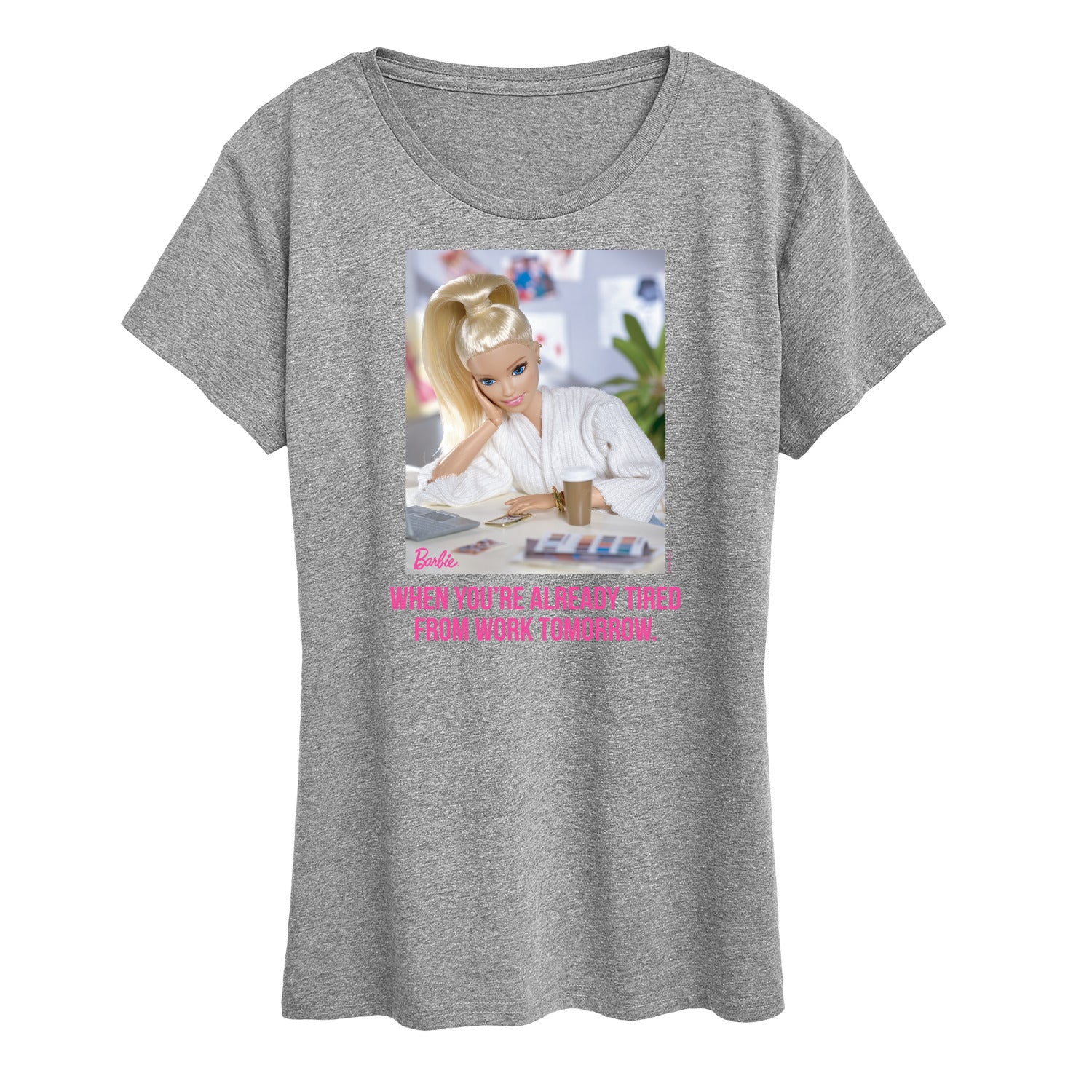 Barbie - Already Tired Barbie Work - Women's Short Sleeve Graphic T-Shirt - Image 4