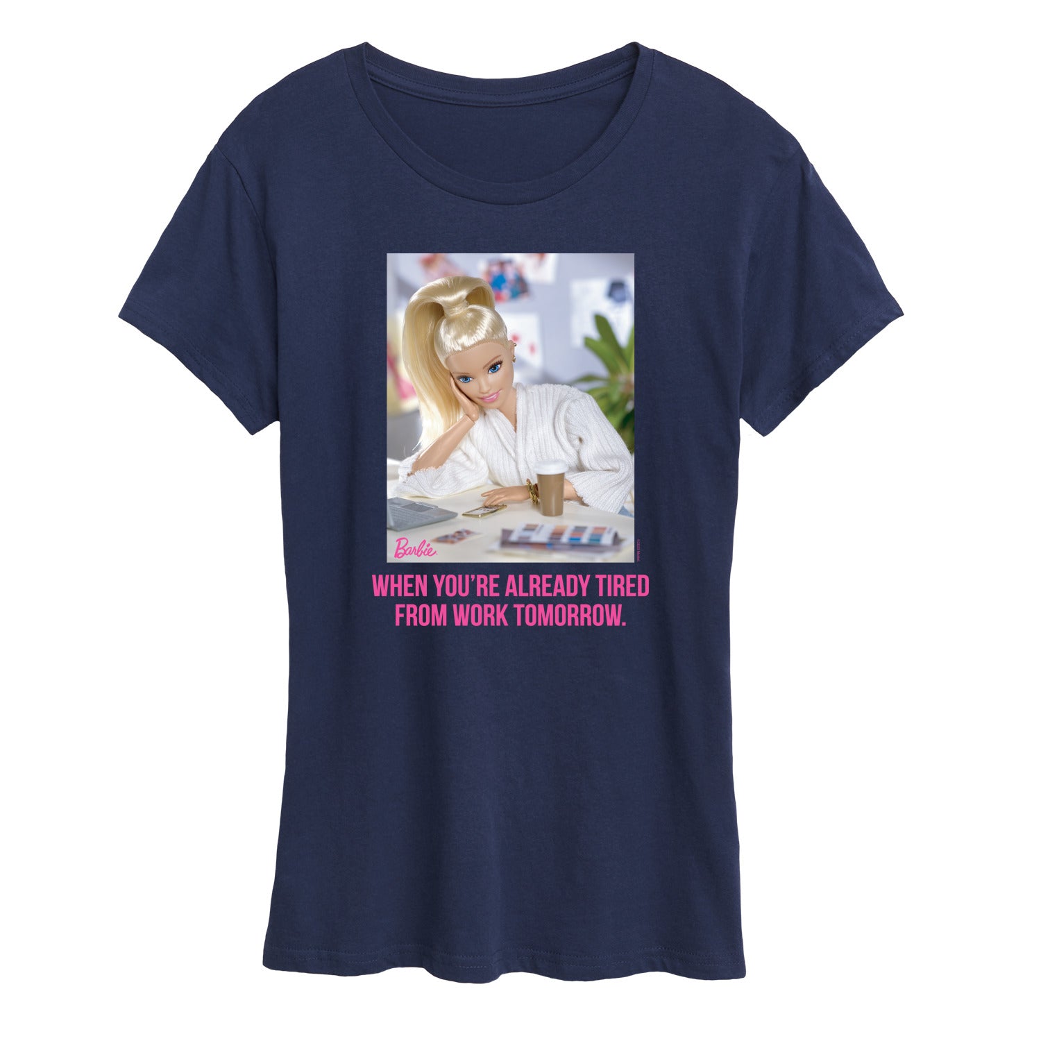 Barbie - Already Tired Barbie Work - Women's Short Sleeve Graphic T-Shirt - Image 5