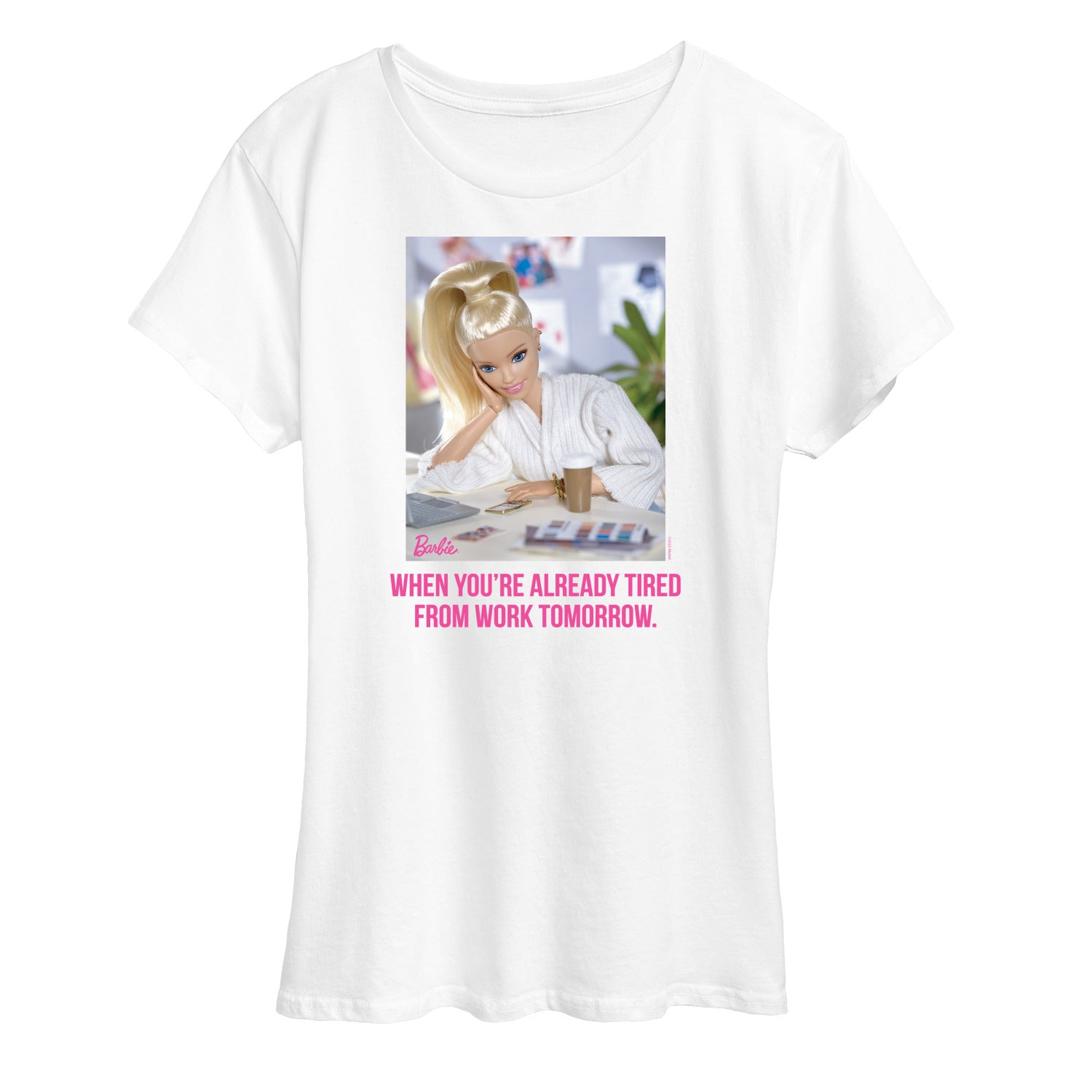 Barbie - Already Tired Barbie Work - Women's Short Sleeve Graphic T-Shirt - Image 2