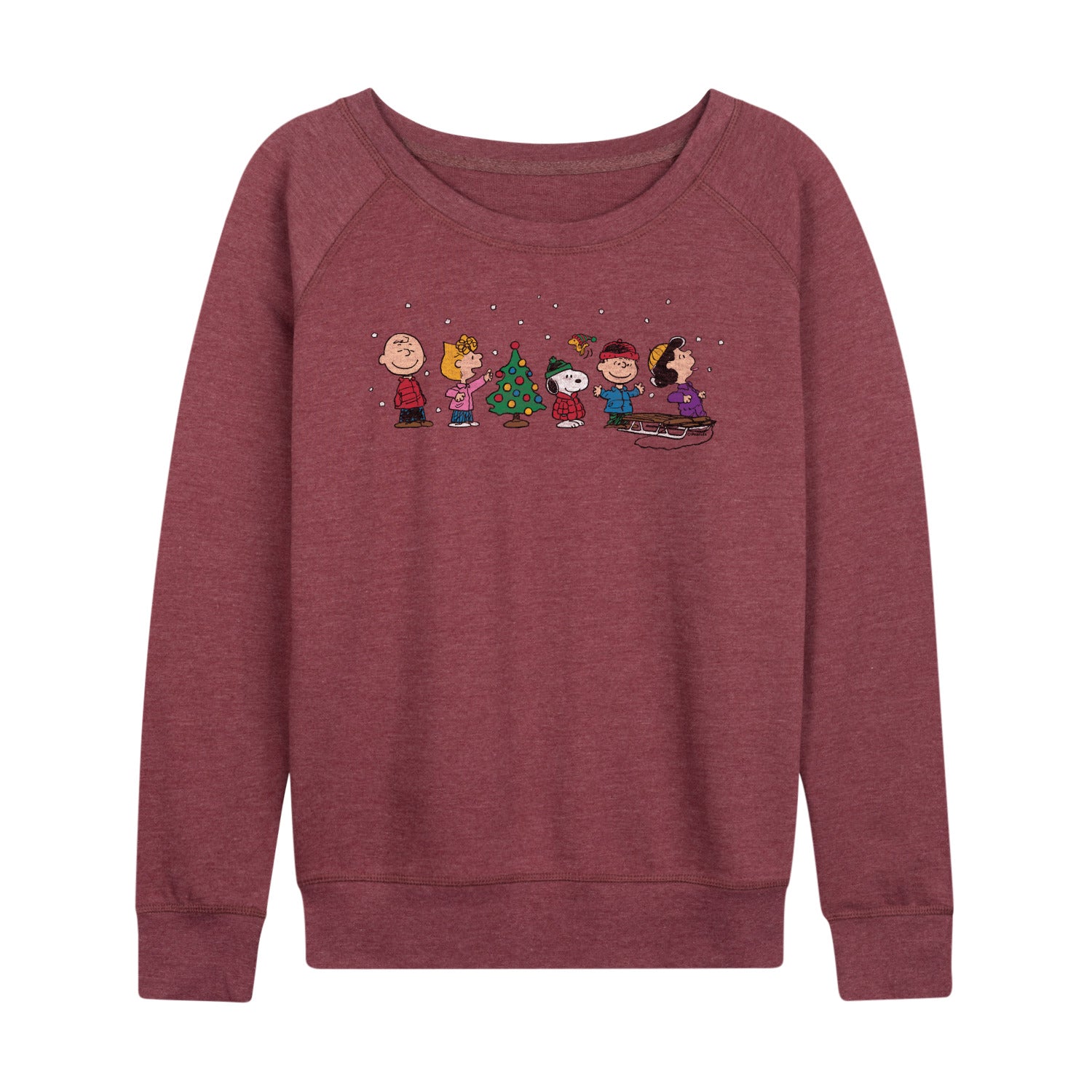 Peanuts - Peanuts Christmas Group - Women's French Terry Long Sleeve Pullover - Image 3