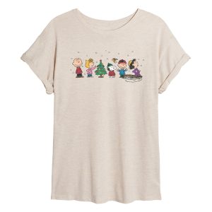 Peanuts - Christmas Snoopy And Friends - Women's Oversized Graphic T-Shirt