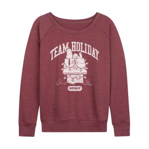 Peanuts - Snoopy Team Holiday Spirit - Women's French Terry Long Sleeve Pullover