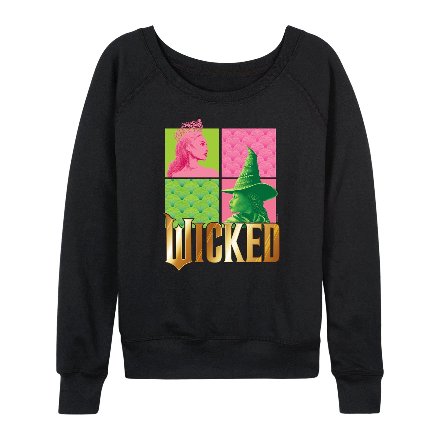 Wicked - Elphaba And Glinda Logo - Women's French Terry Pullover Long Sleeve Shirt - Image 2
