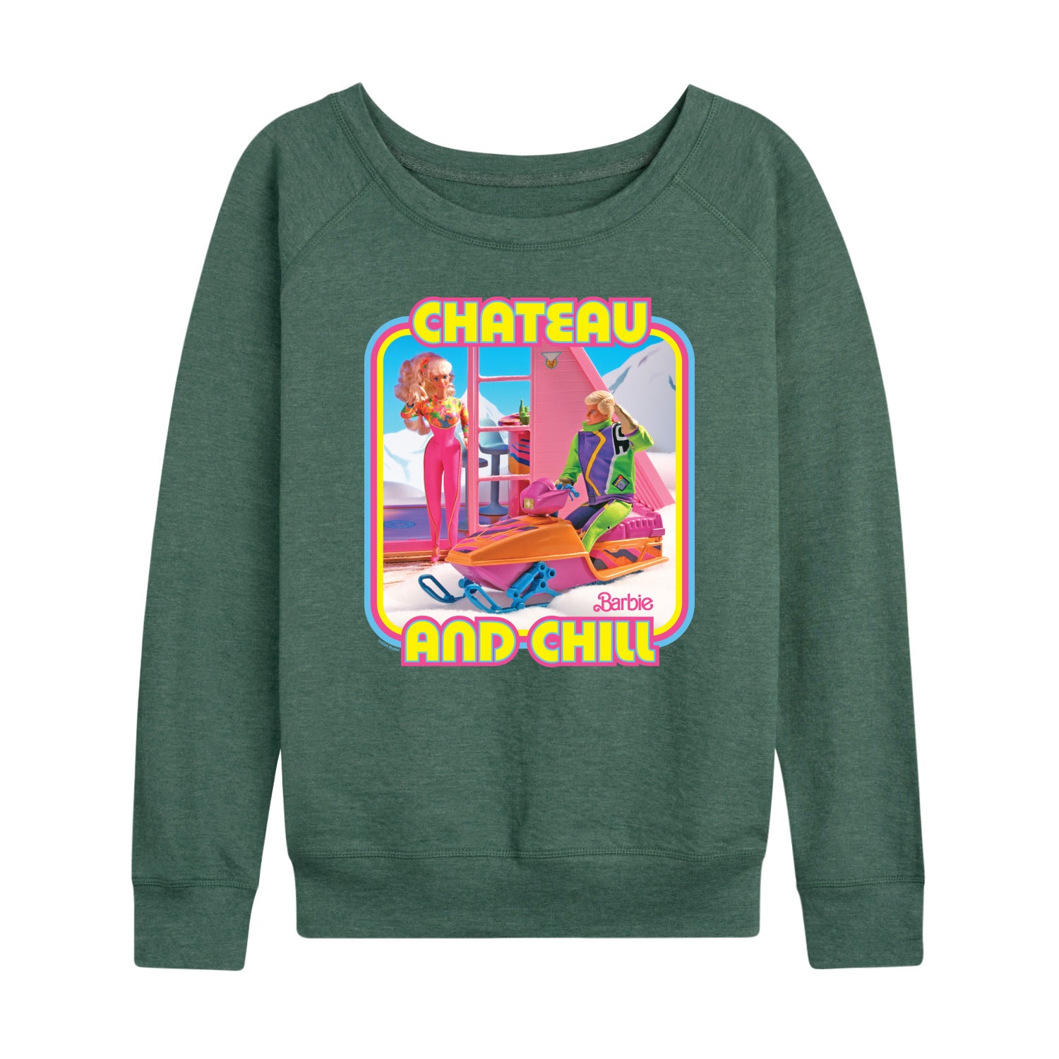 Barbie - Retro Chateau And Chill-Women's French Terry Long Sleeve Shirt - Image 3