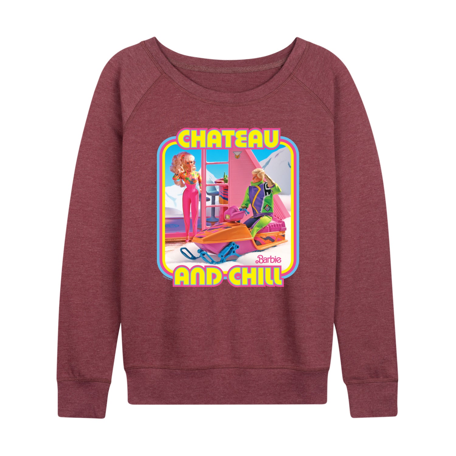 Barbie - Retro Chateau And Chill-Women's French Terry Long Sleeve Shirt - Image 4
