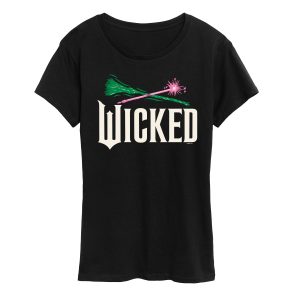 Wicked: Part 2 - Wand And Broomstick Logo - Women's Short Sleeve Graphic T-Shirt