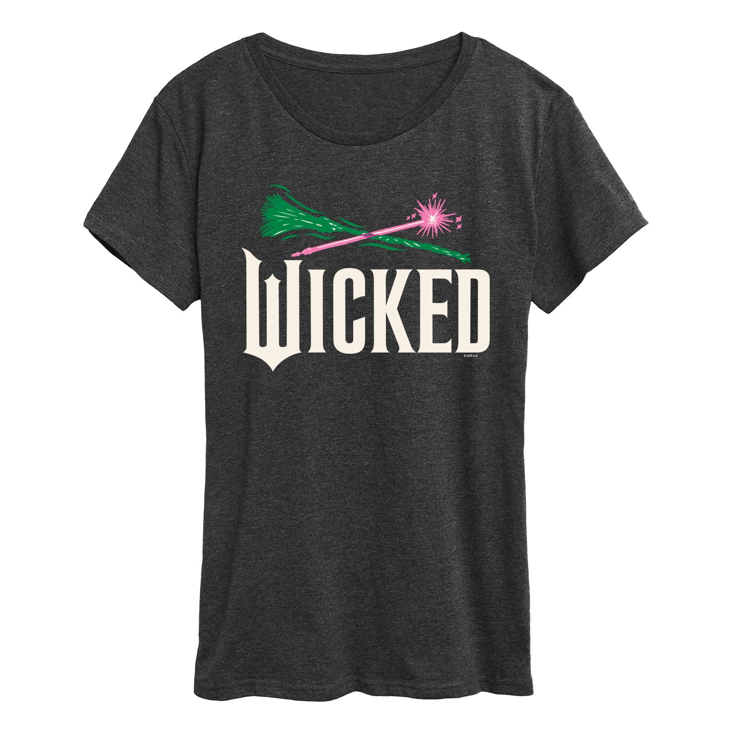 Wicked: Part 2 - Wand And Broomstick Logo - Women's Short Sleeve Graphic T-Shirt - Image 3