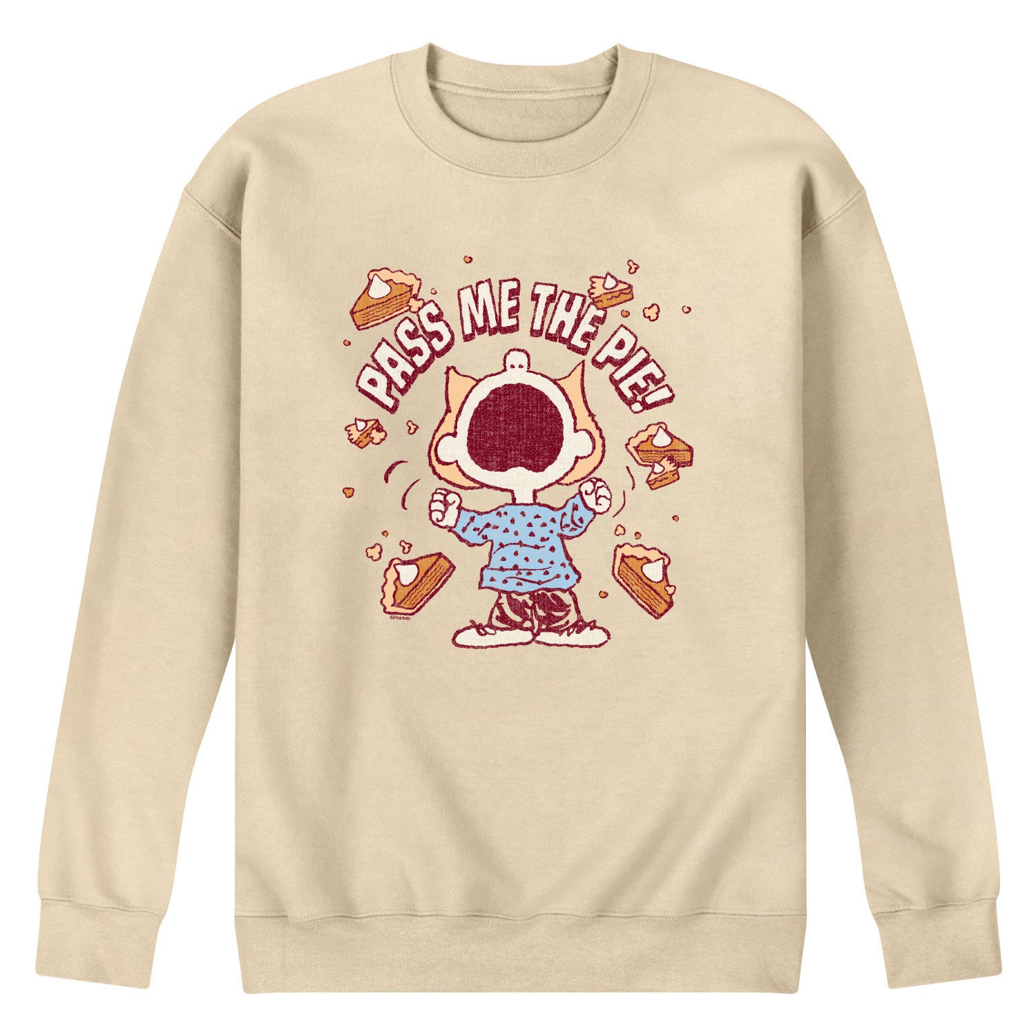 Peanuts - Pass The Pie - Men's Long Sleeve Crew Fleece Sweatshirt - Image 2