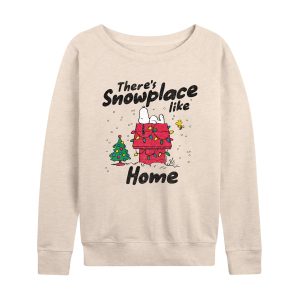 Peanuts - Theres Snowplace Like Home - Women's French Terry Long Sleeve Pullover