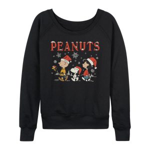 Peanuts - Snowflakes - Women's French Terry Long Sleeve Pullover
