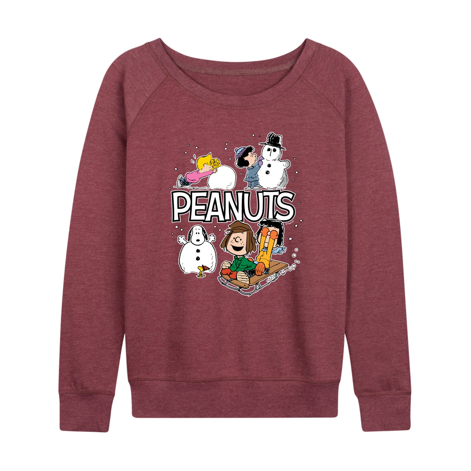 Peanuts - Winter Stickers - Women's French Terry Long Sleeve Pullover - Image 5