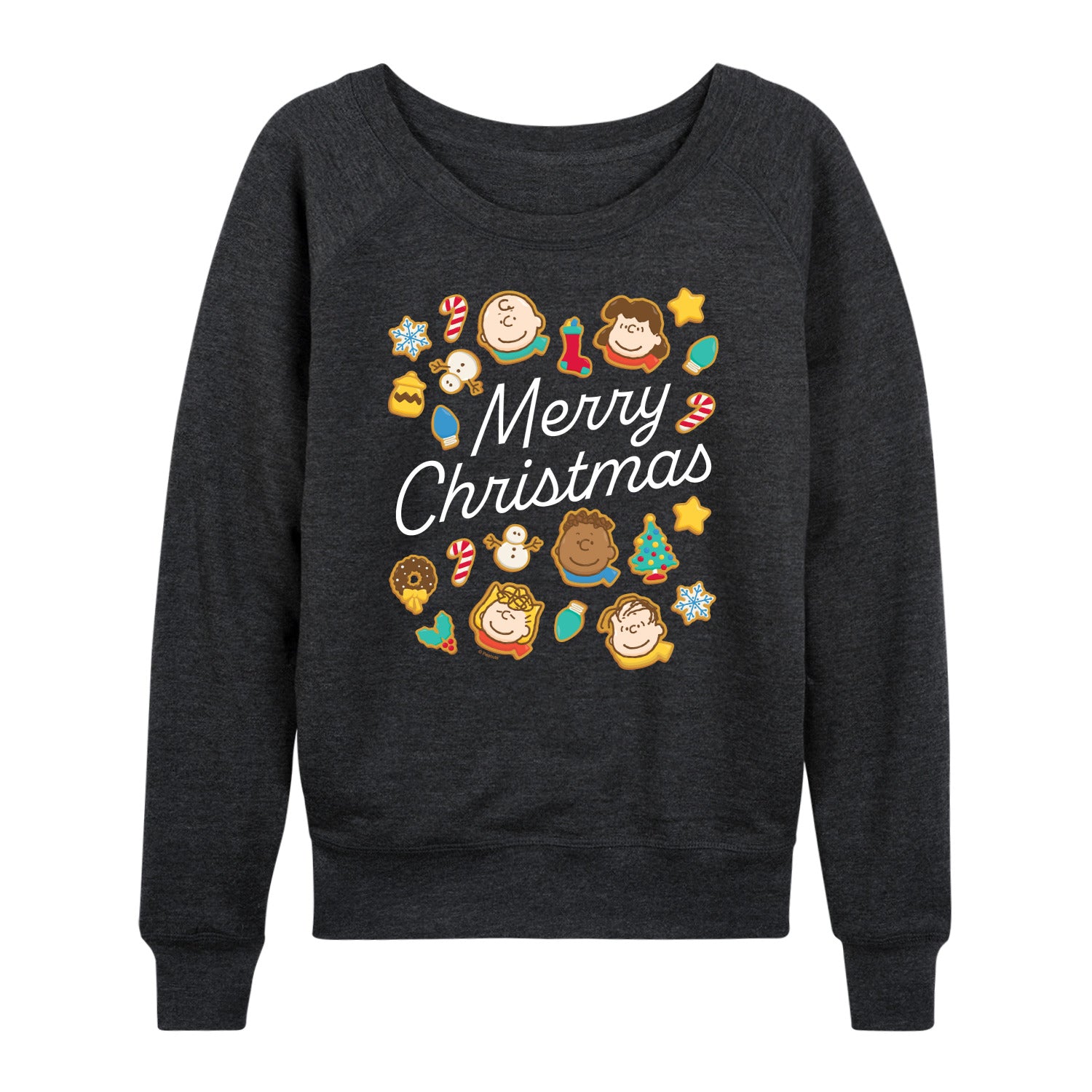 Peanuts - Merry Christmas Cookies - Women's French Terry Long Sleeve Pullover - Image 3