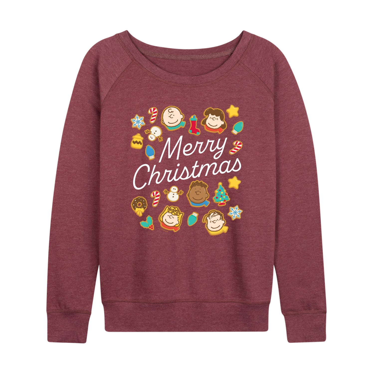 Peanuts - Merry Christmas Cookies - Women's French Terry Long Sleeve Pullover - Image 6