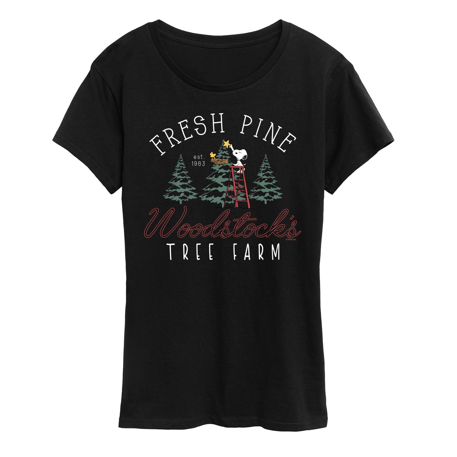 Peanuts - Woodstocks Tree Farm - Women's Short Sleeve Graphic T-Shirt - Image 2