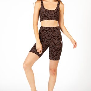 Cream Yoga Women's Harper print biker shorts brown cheetah 8