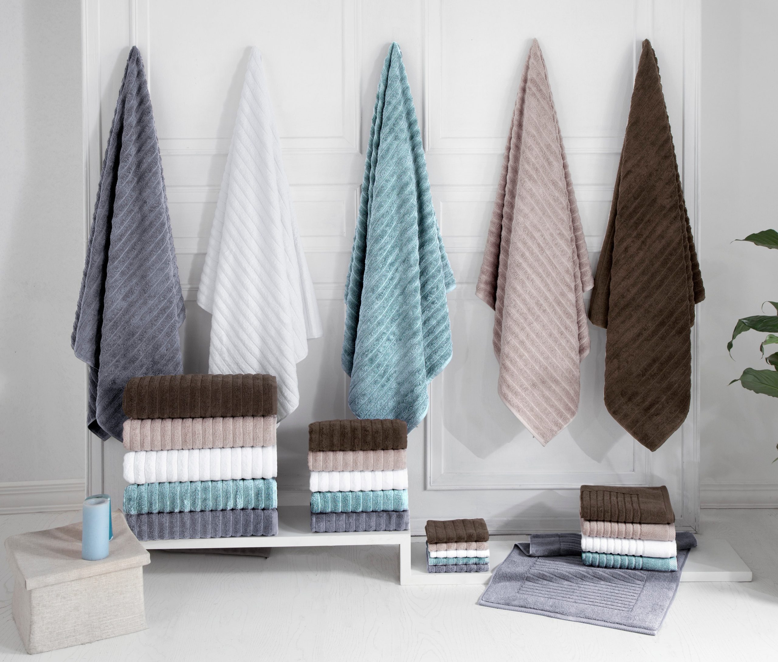 Classic Turkish Towels Brampton Luxury Turkish Cotton 6 pc Towel Set with Large Hand Towels