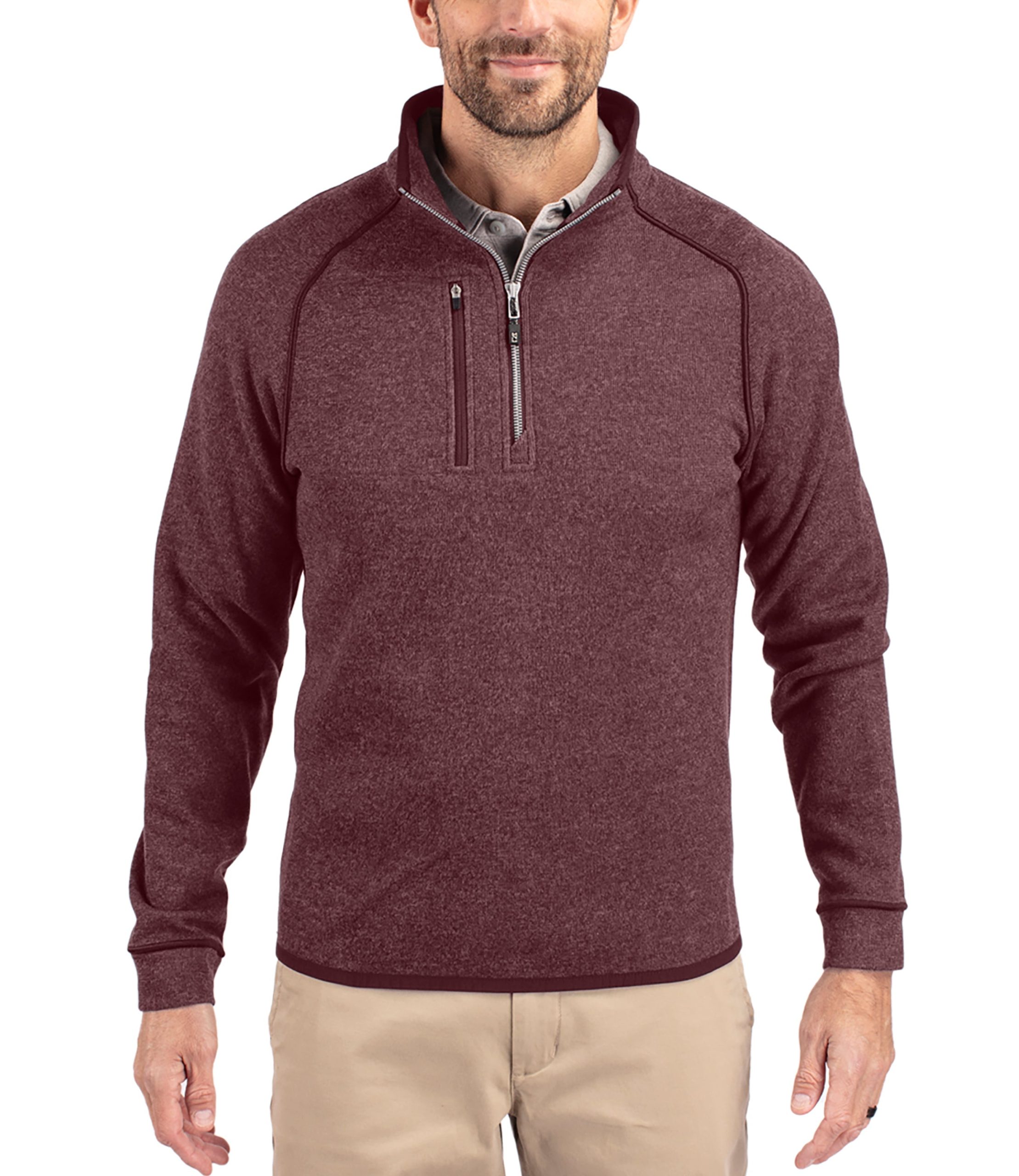Cutter & Buck Mainsail Sweater-Knit Mens Half Zip Pullover Jacket - Image 2