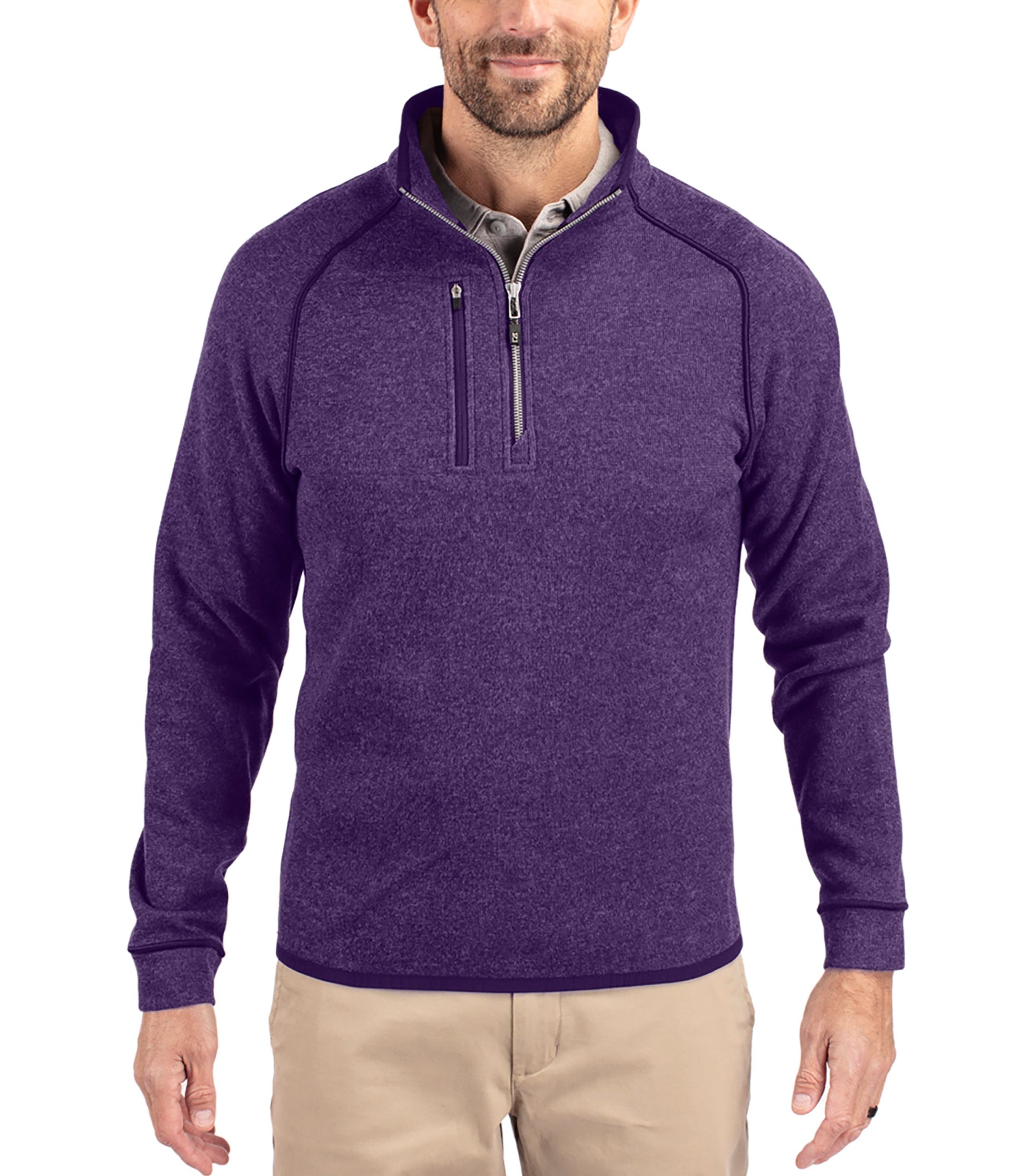 Cutter & Buck Mainsail Sweater-Knit Mens Half Zip Pullover Jacket - Image 3