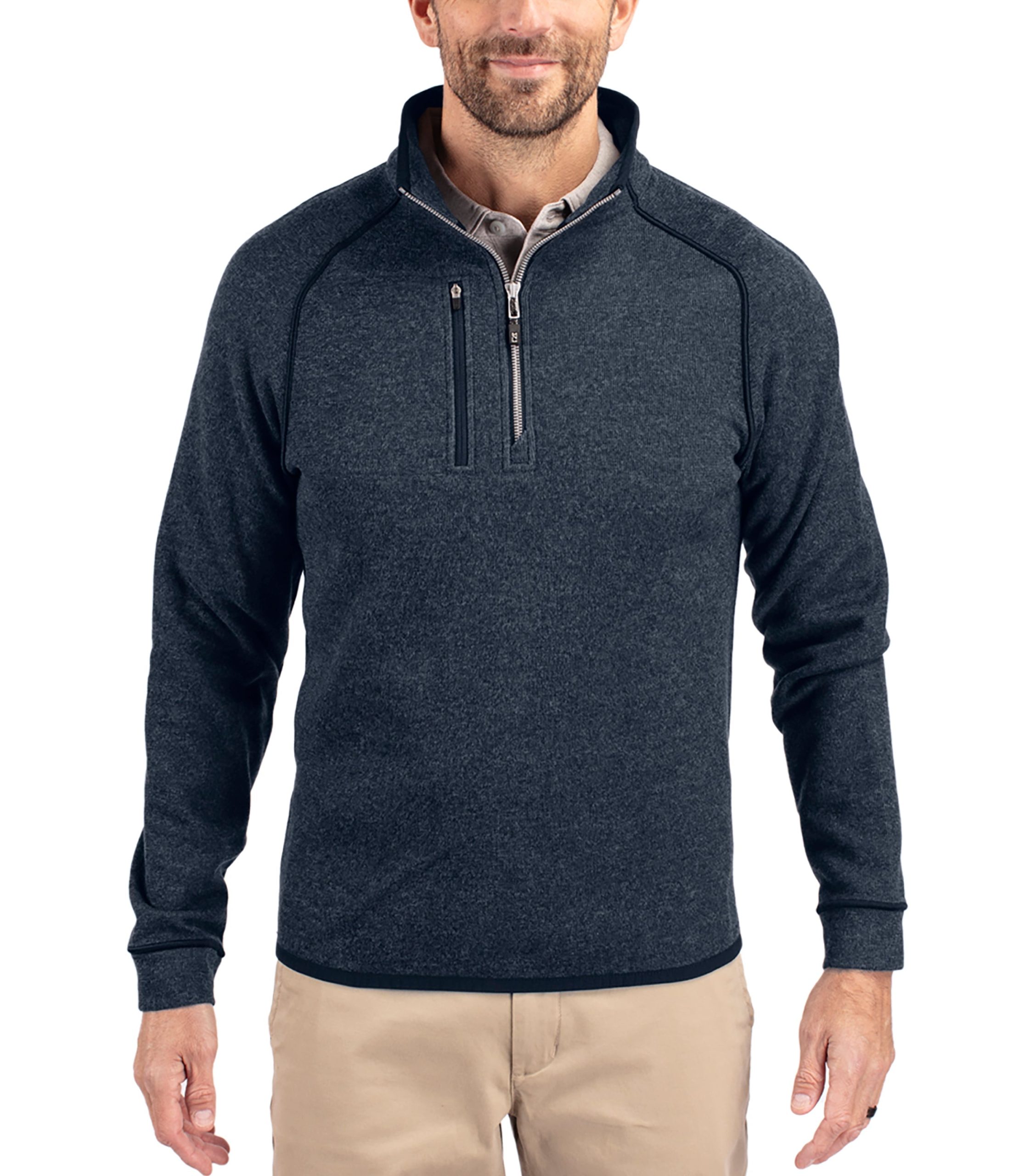 Cutter & Buck Mainsail Sweater-Knit Mens Half Zip Pullover Jacket - Image 5