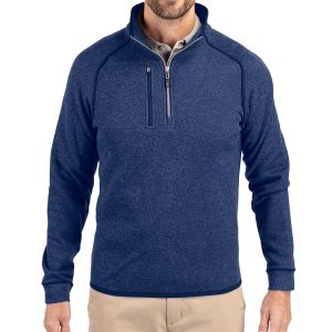 Cutter & Buck Mainsail Sweater-Knit Mens Half Zip Pullover Jacket
