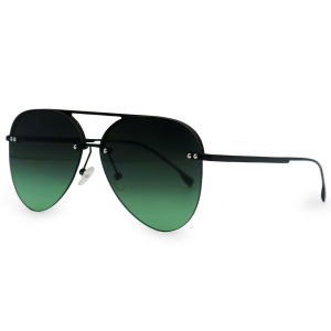 TopFoxx Smaller Megan 2 - Dark Green Metal Aviator Sunglasses