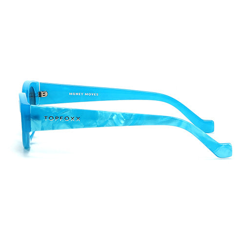 TopFoxx Kat x Money Moves - Blue Women's Cateye Sunglasses - Image 5
