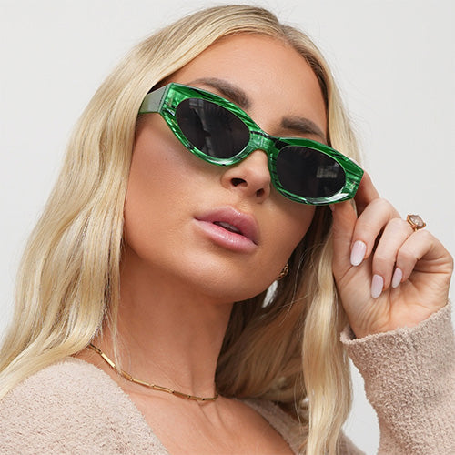 TopFoxx Kat x Money Moves - Green Women's Cateye Sunglasses - Image 5