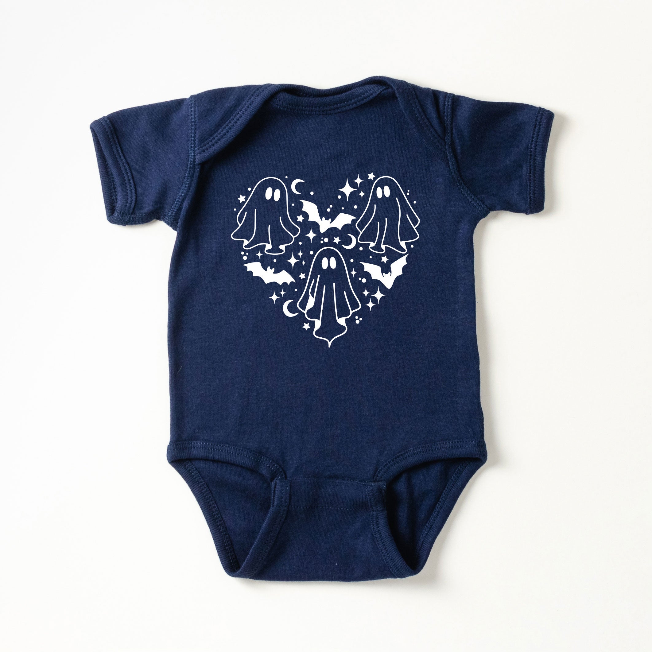 The Juniper Shop Baby Ghosts Heart Graphic Short Sleeve Onesie by - Image 4