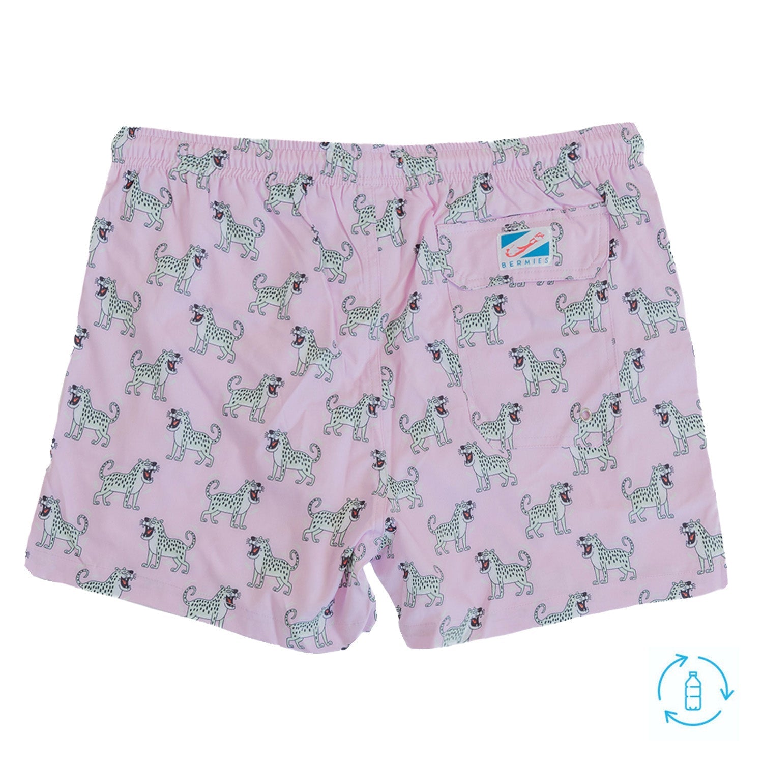 Bermies Pink Cheetah Swim Trunks - Image 7