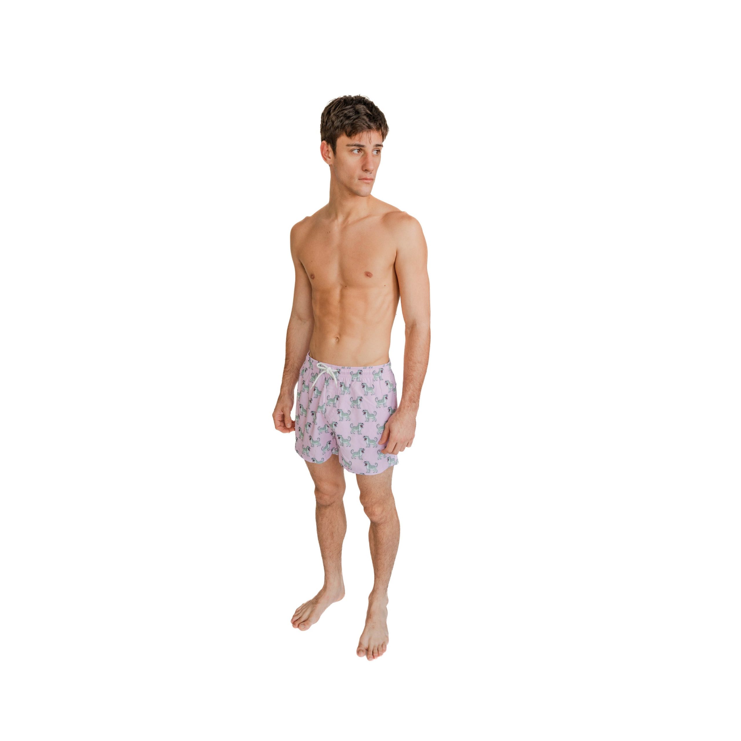 Bermies Pink Cheetah Swim Trunks - Image 6