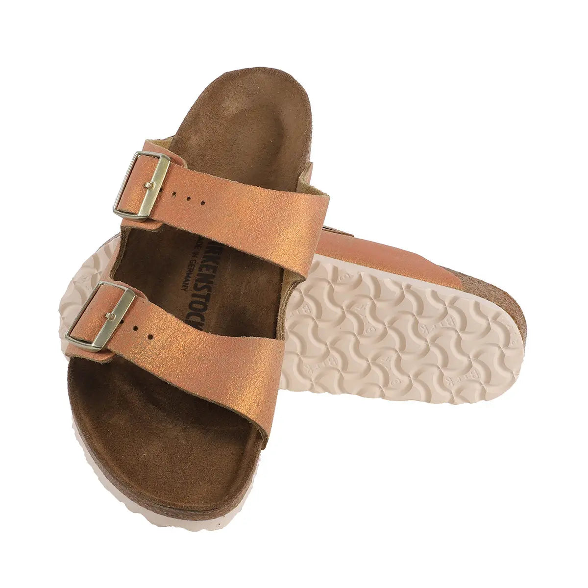 Birkenstock Arizona Suede Leather Sandals Washed Metallic Sea Copper 37 Regular/Wide - Image 3