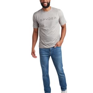 Spyder Men's Short Sleeve Wordmark - Heather Grey