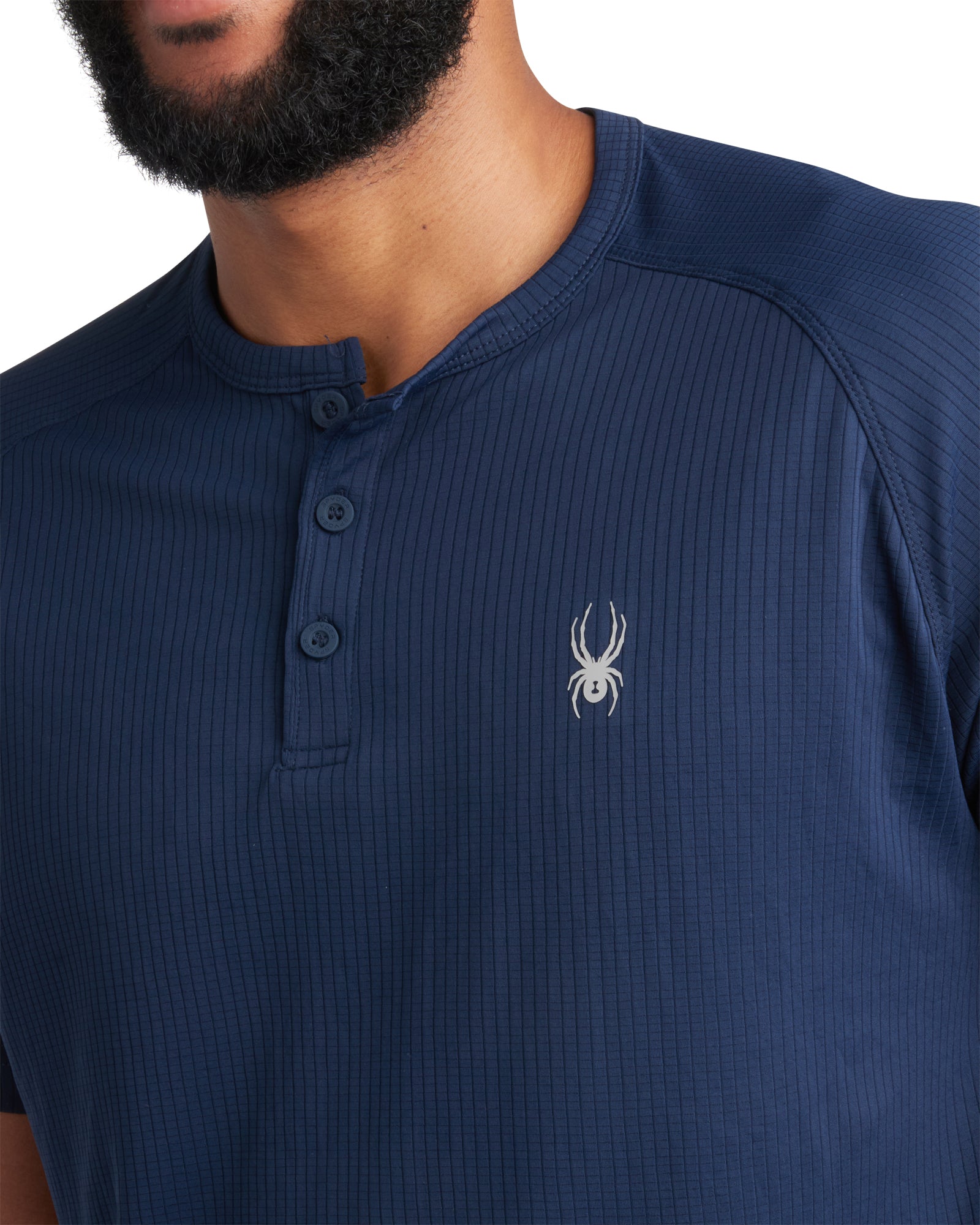 Spyder Men's Short Sleeve Henley - Navy - Image 4
