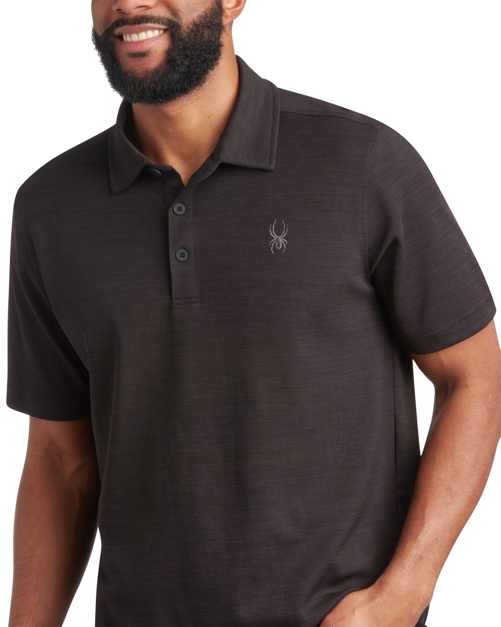 Spyder Men's Short Sleeve Tech Pique - Heather Black - Image 4