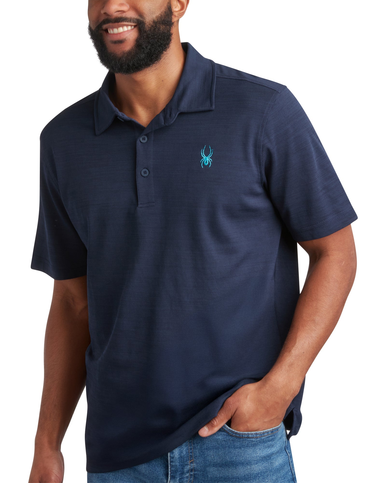 Spyder Men's Short Sleeve Tech Pique - Navy - Image 4
