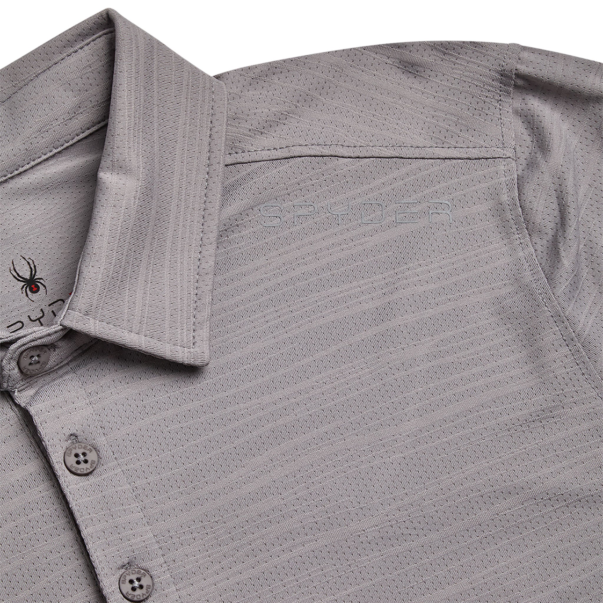 Spyder Men's Short Sleeve Jacquard - Pewter - Image 3