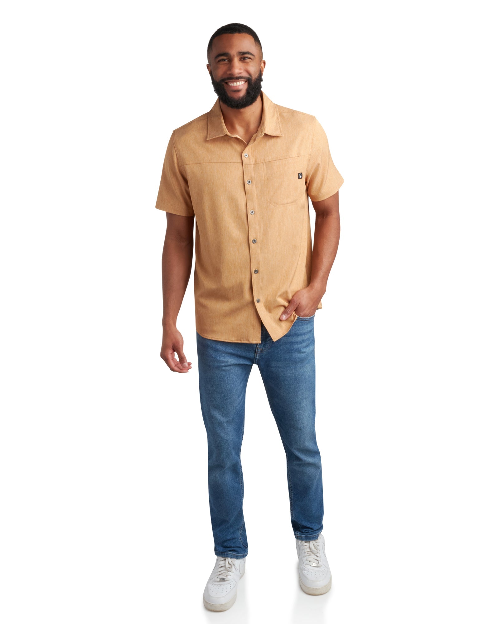 Spyder Men's Short Sleeve Mini Stripe - Carmel - Image 3