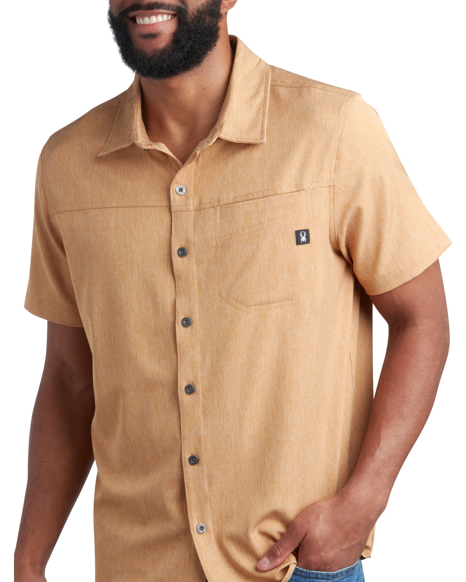 Spyder Men's Short Sleeve Mini Stripe - Carmel - Image 5